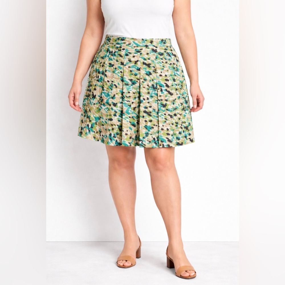 Chico’s Skort Size US 14 Pleated A-Line Abstract Print Built-In Shorts(A489)